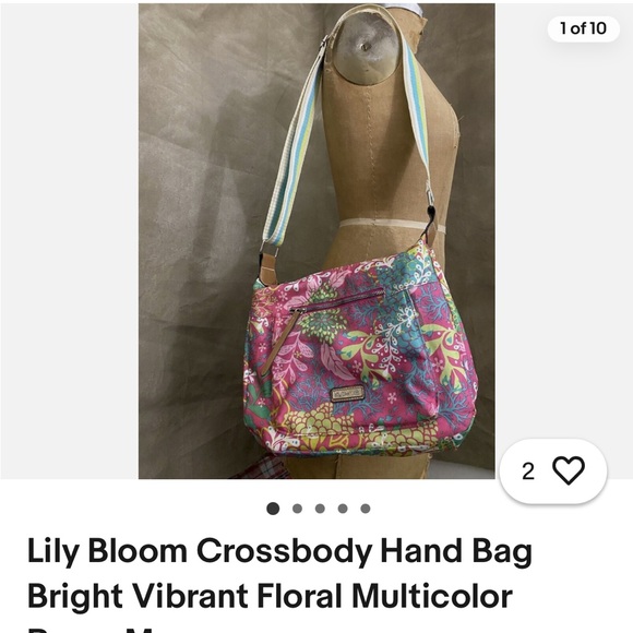Lily Bloom Kathryn Classic Hobo Crossbody Floral Bag - Picture 7 of 8